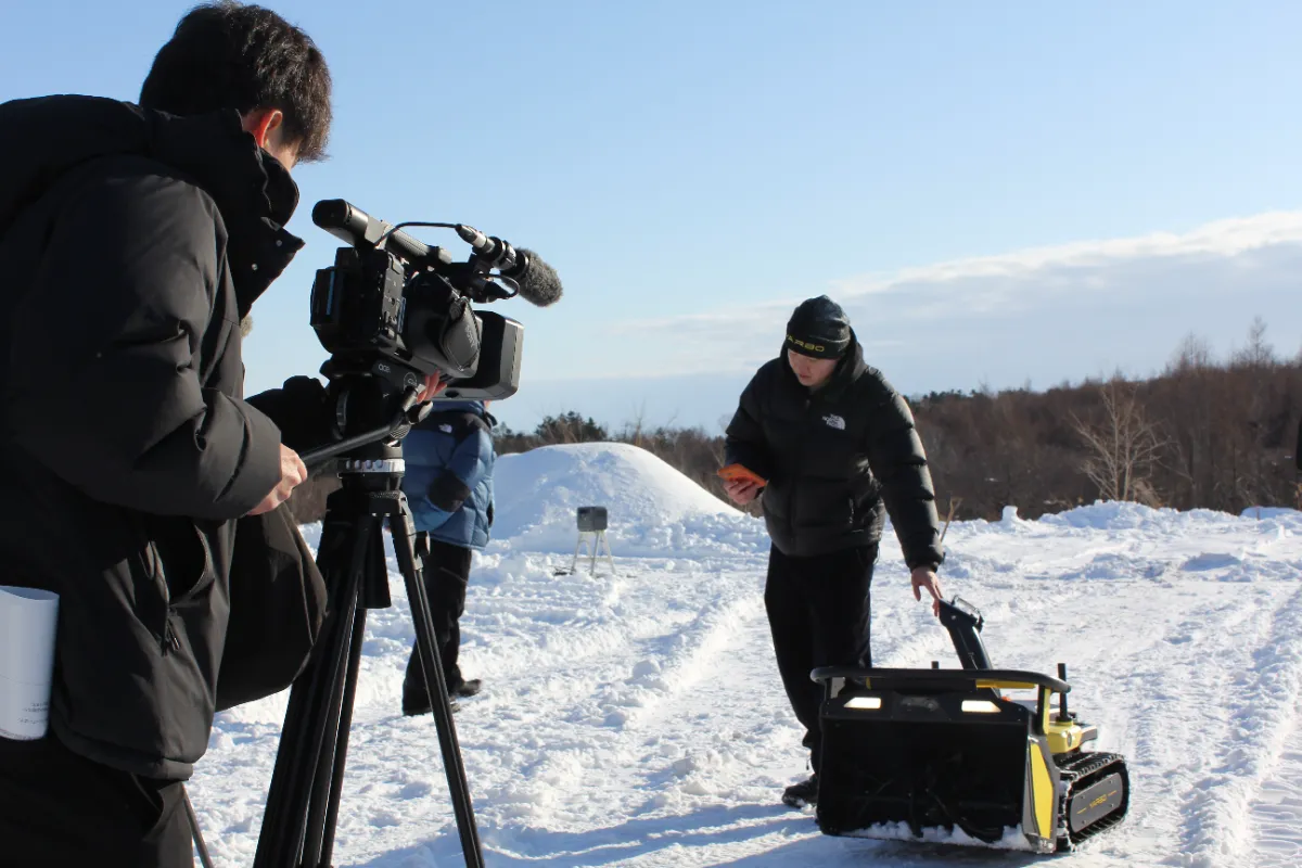 除雪ロボットの実証実験の様子がテレビで放映いただきました！